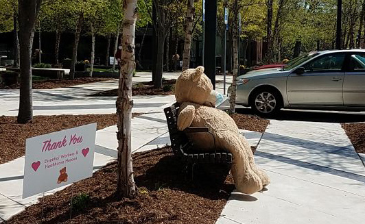 Plush bear with mask