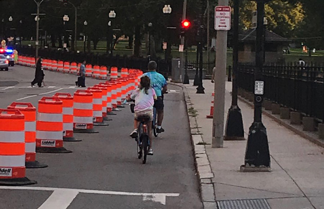 New Tremont Street bike lane.