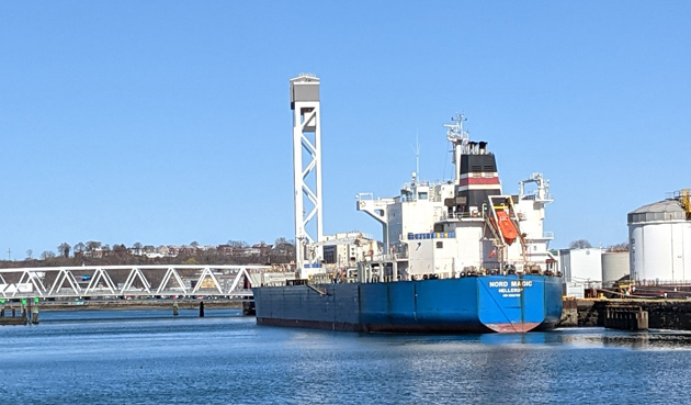 Danish ship docked in Chelsea Creek