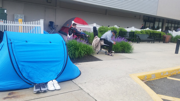 People sleeping outside the Cambridge Micro Center