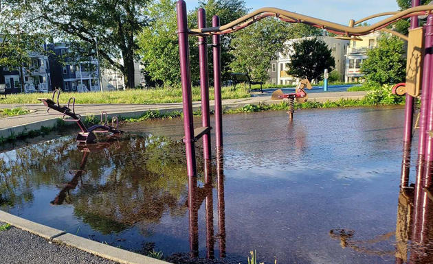 Flooded Ronan Park playground