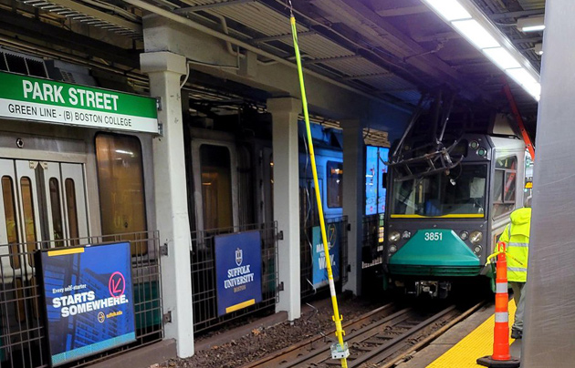 What is a pantograph and why does the MBTA Green Line use them?