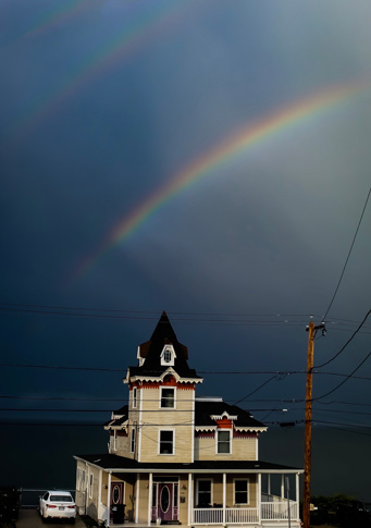 Rainbow over the water in Revere