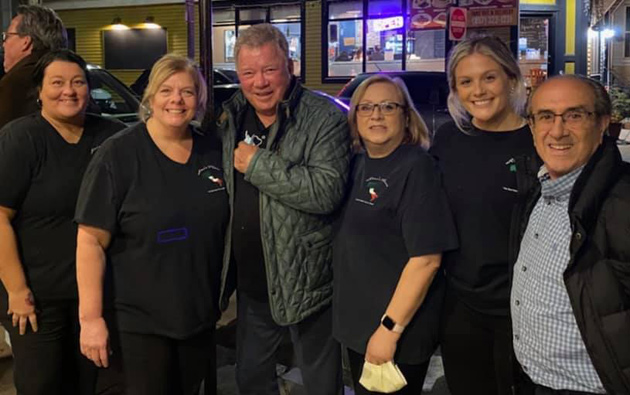 William Shatner and staff at Rino's