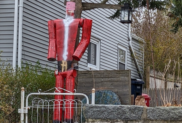 Red Tin Can Man in Roslindale