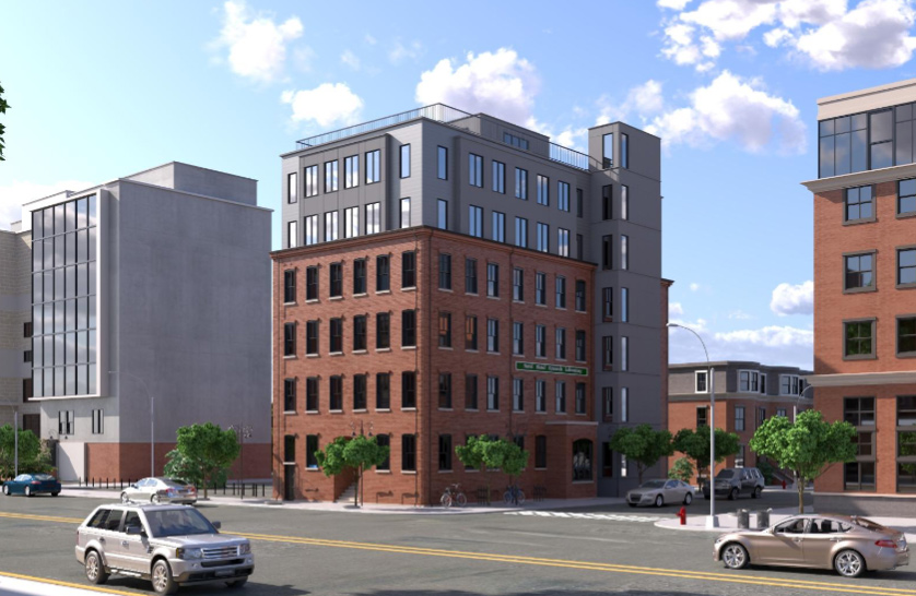 Rendering of renovated 615 Albany St.