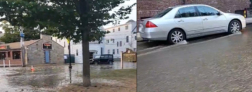 Two flooding photos from Ashmont