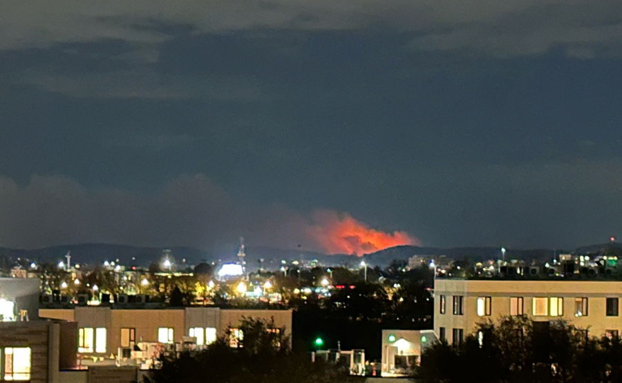 Brush fire south of the Great Blue Hill