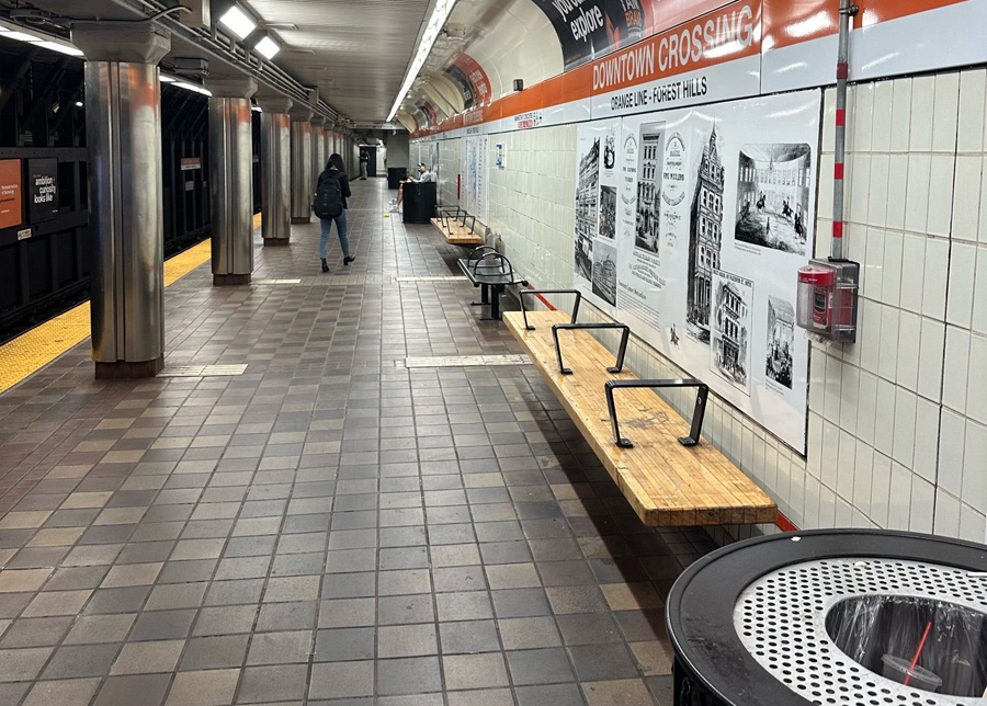 Downtown Crossing on the Orange Line, all clean and spiffy