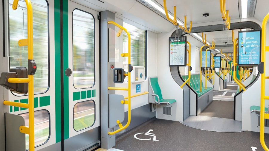 Bright and airy new trolley interior