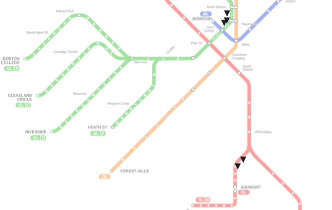 MBTA system map showing the return of a slow zone to the Red Line