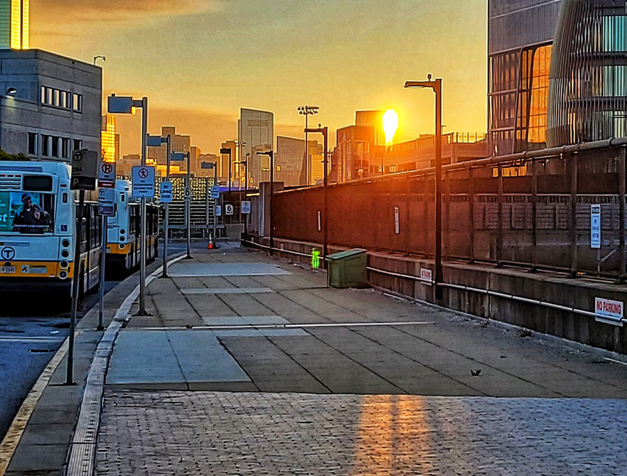 Sunrise over Ruggles station