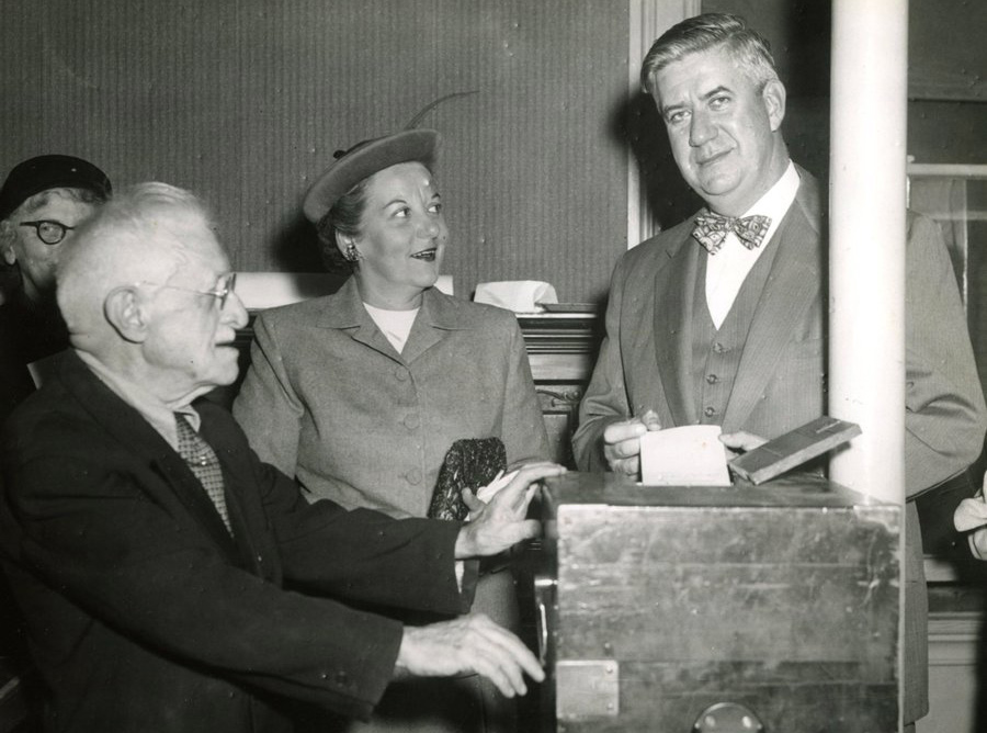 Tip O'Neill voting in 1955