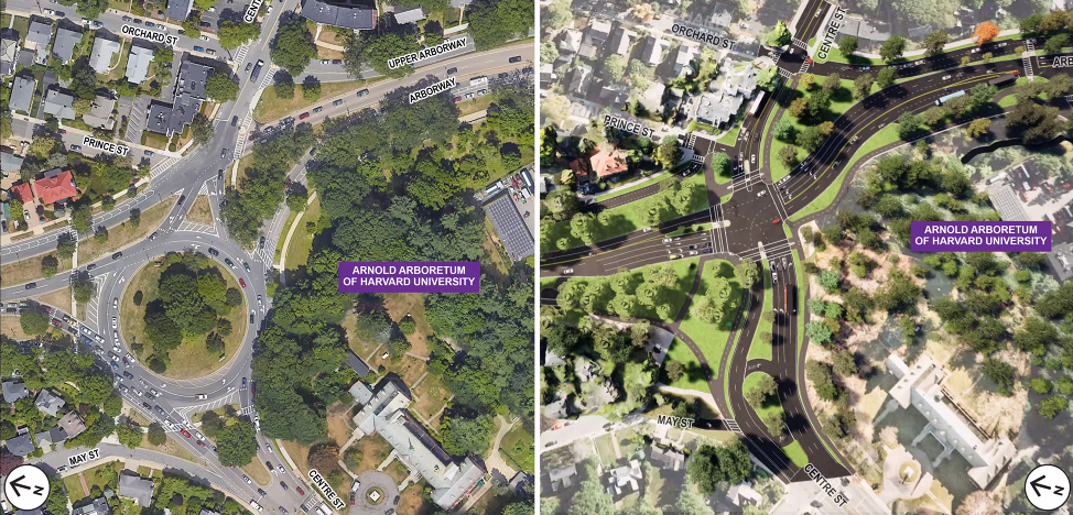 DCR proposal shows Murray Circle turned more into Murray Square, with traffic lights.