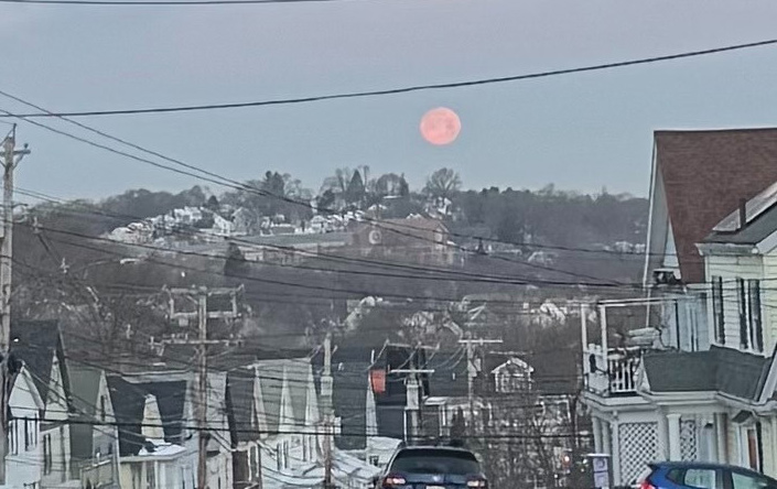 Wolf moon over Roslindale