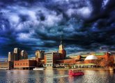 Angry sky over the Boston Museum of Science