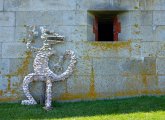 Lizard art on a Boston Harbor island