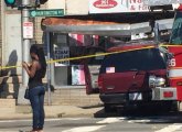 SUV crashed at Huntington and South Huntington avenues, Mission Hill