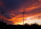 Sunset over English High School in Jamaica Plain