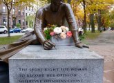 Lucy Stone statue on Commonwealth Avenue in the Back Bay