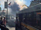 Smoky MBTA bus