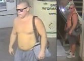 Surveillance photos showing shirtless man in shorts