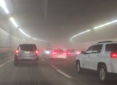 Foggy O'Neill Tunnel in downtown Boston