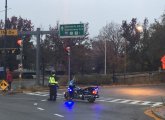 State trooper blocking access to Storrow Drive inbound at Charles Circle