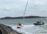 Unmoored boat off Castle Island