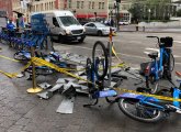 Destroyed bicycles