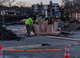 Water main repairs outside Roche Bros.