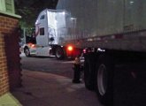 Tractor trailer stuck at E. 2nd and M streets in South Boston