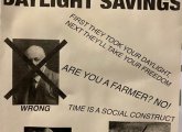 Flier calling for end of daylight savings time