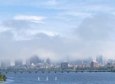 Fog over downtown Boston