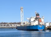 Danish ship docked in Chelsea Creek