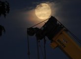 Moon over the West Roxbury Crushed Stone quarry