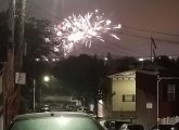 Fireworks from the beach in South Boston