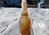 What happens to a soda bottle left in a car trunk overnight