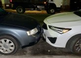 Cars parked bumper a bumper in South Boston