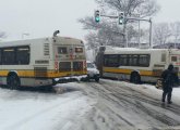 Stuck buses on South Huntington Avenue