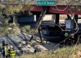 Remains of the truck on the turnpike