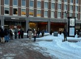 Line for a Blue Line bus replacement at Government Center