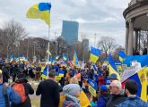 Ukraine supporters on the Common