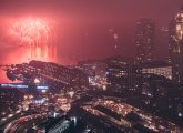 Fireworks over Boston Harbor