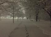 Snow at Malibu Beach in Dorchester