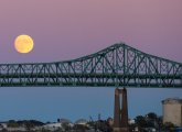 Moon rising over the Tobin Bridge