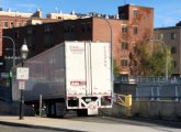 Truck backing up from Callahan Tunnel entrance