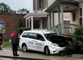 Cab got the worst of it in crash with house on Walworth Street