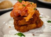  Loaded Latkes with smoked salmon and dill sour cream