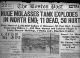 Newspaper headline reporting the Molasses Flood